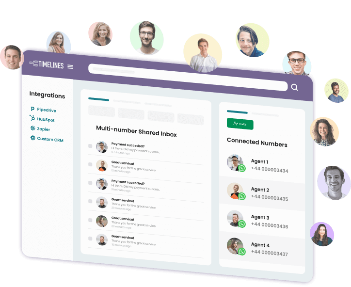 TimelineAI multiple number whatsapp management solution 1