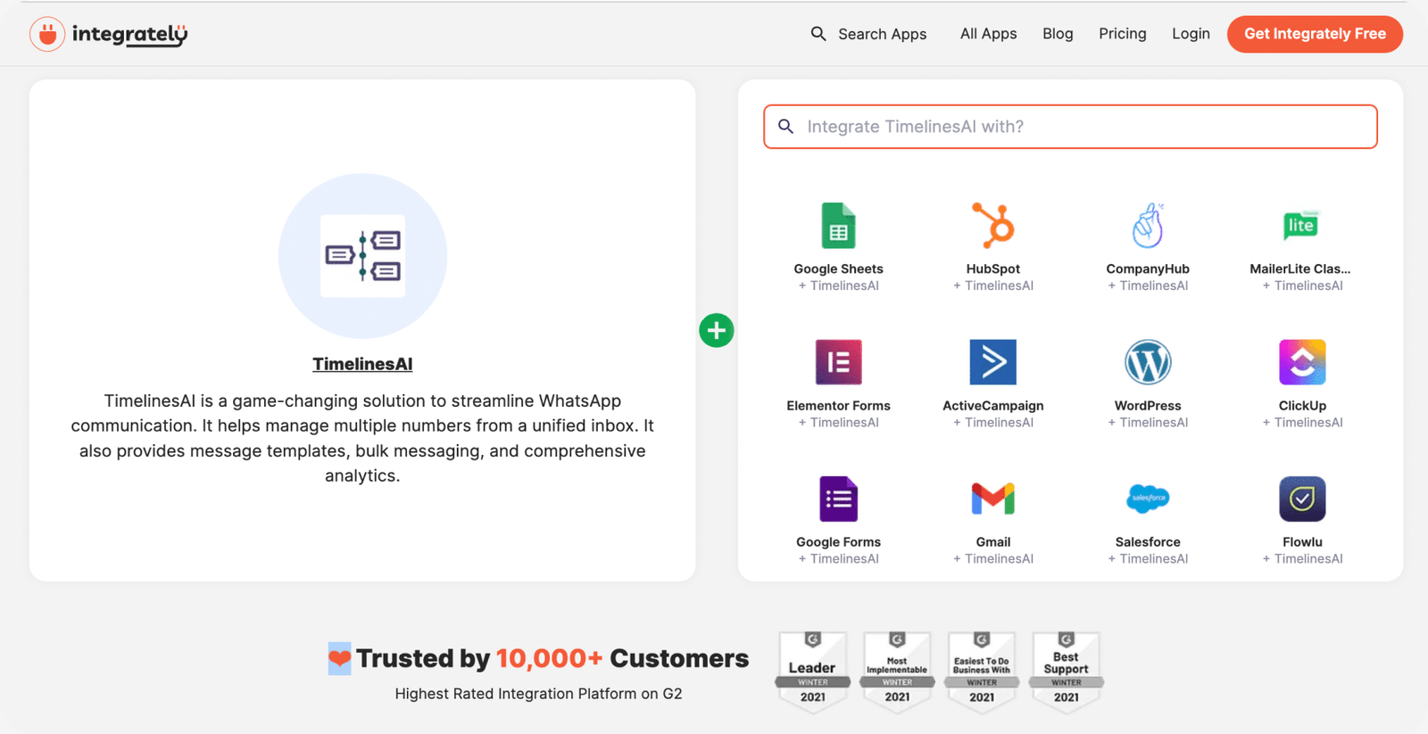 connect whatsapp with any tool by integrately