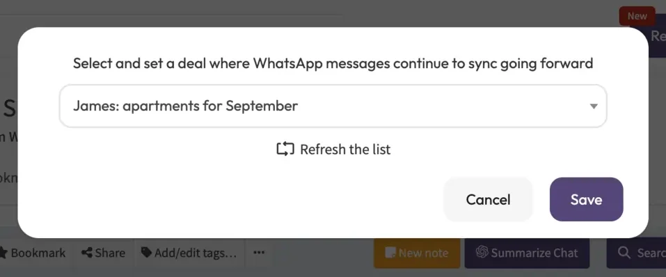 Pin a deal Pipedrive